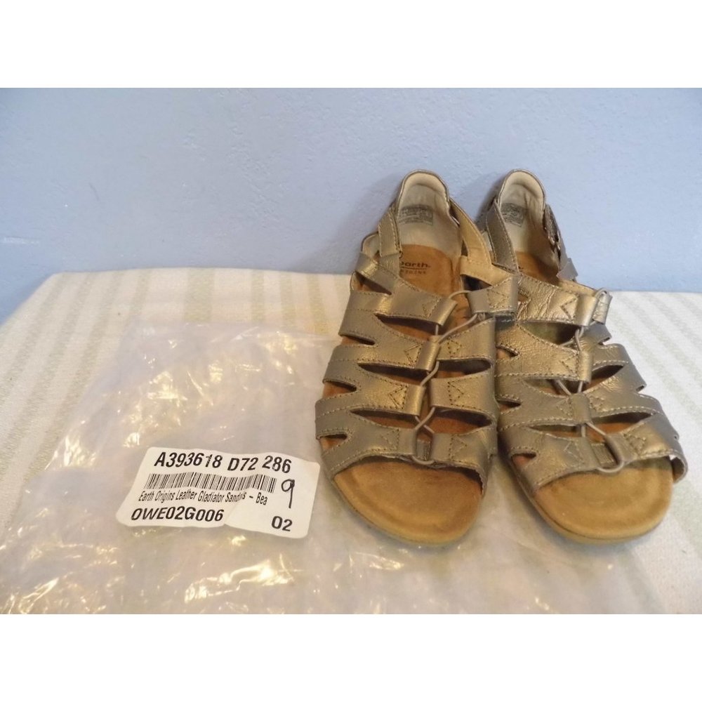 Earth Origins Women's Puter Bea Leather Gladiator Sandals Size 9